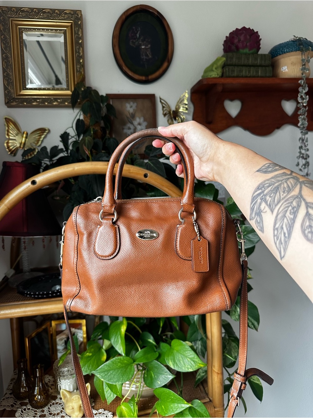 Coach Mini Bennett Satchel Brown Leather Gold Hardware-Authentic-Used Condition